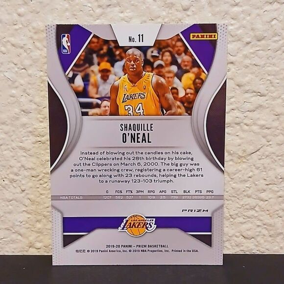 2019-20 PANINI PRIZM SHAQUILLE ONEAL ORANGE ICE PRIZM #11 LOS ANGELES LAKERS - Picture 2 of 2